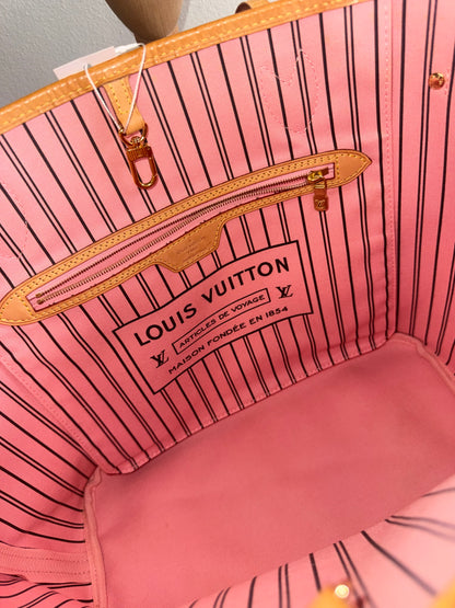 LOUIS VUITTON LIMITED EDITION NEVERFULL MM JUNGLE DOTS MONOGRAM SUGAR PINK POPPY