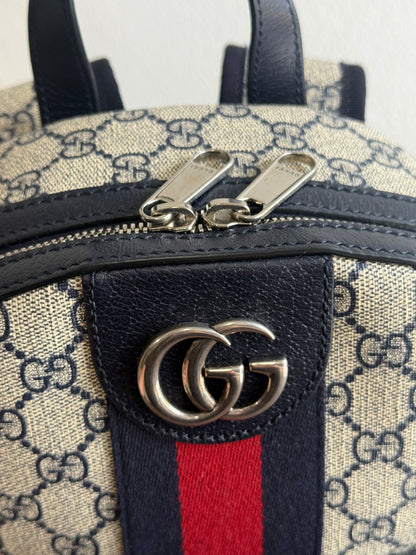 GUCCI GG SUPREME SMALL BACKPACK NAYV BLUE