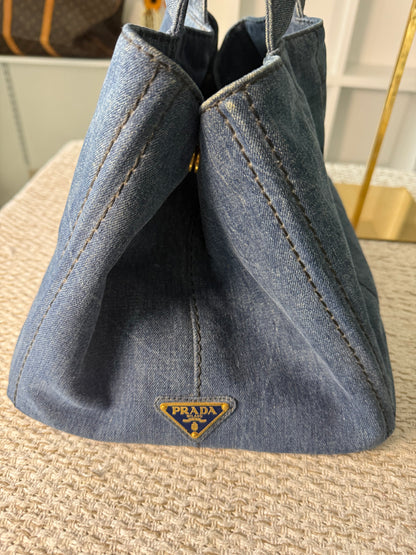 Logo Canapa Avio Denim Tote Bag