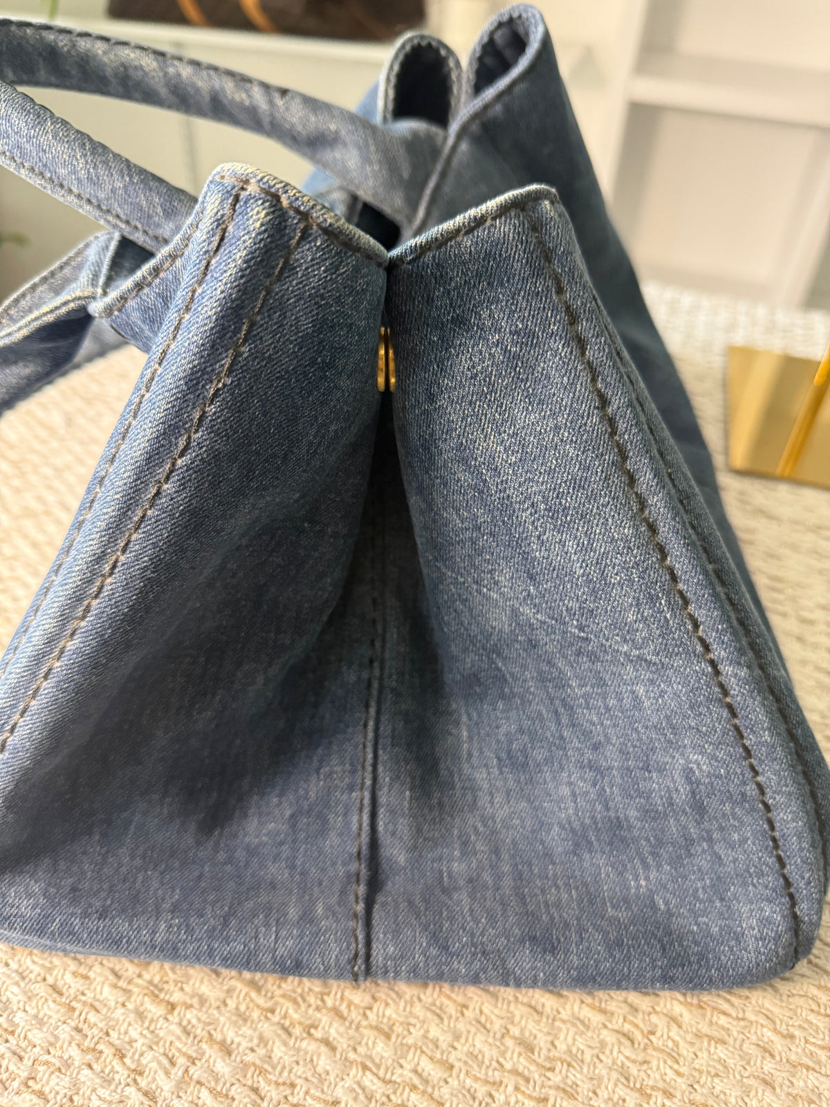 Logo Canapa Avio Denim Tote Bag