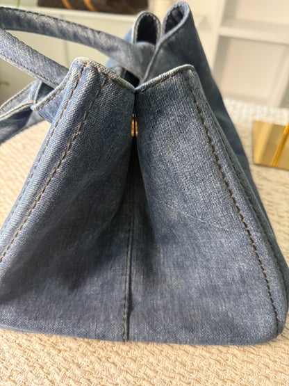Logo Canapa Avio Denim Tote Bag