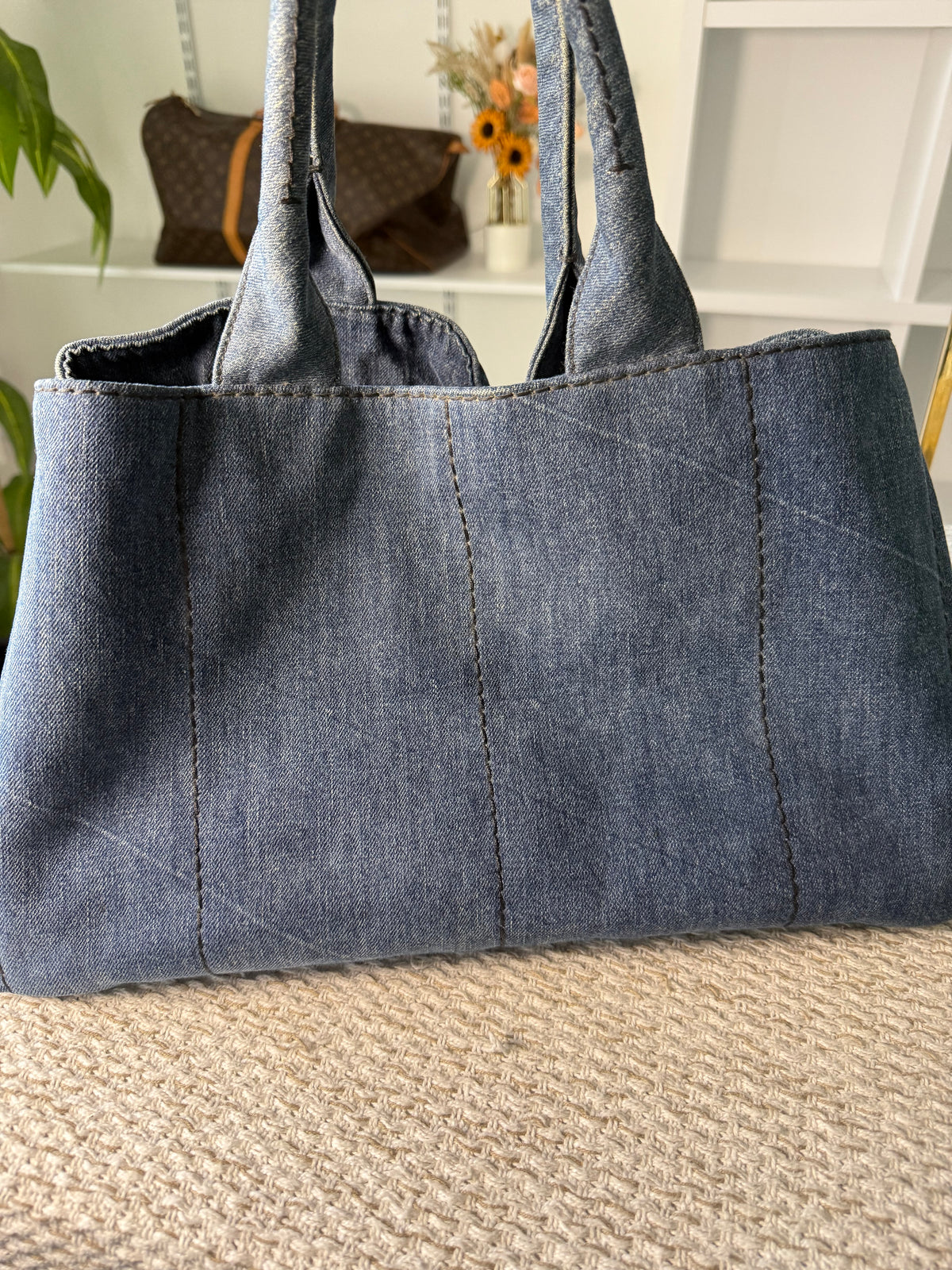 Logo Canapa Avio Denim Tote Bag