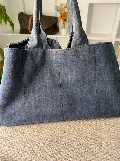 Logo Canapa Avio Denim Tote Bag