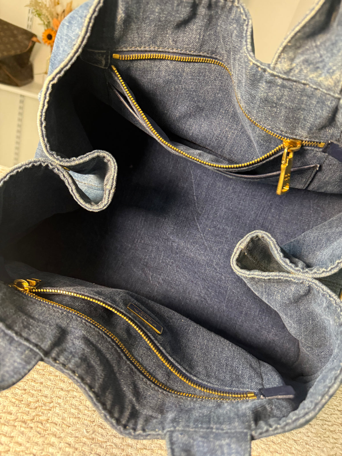 Logo Canapa Avio Denim Tote Bag