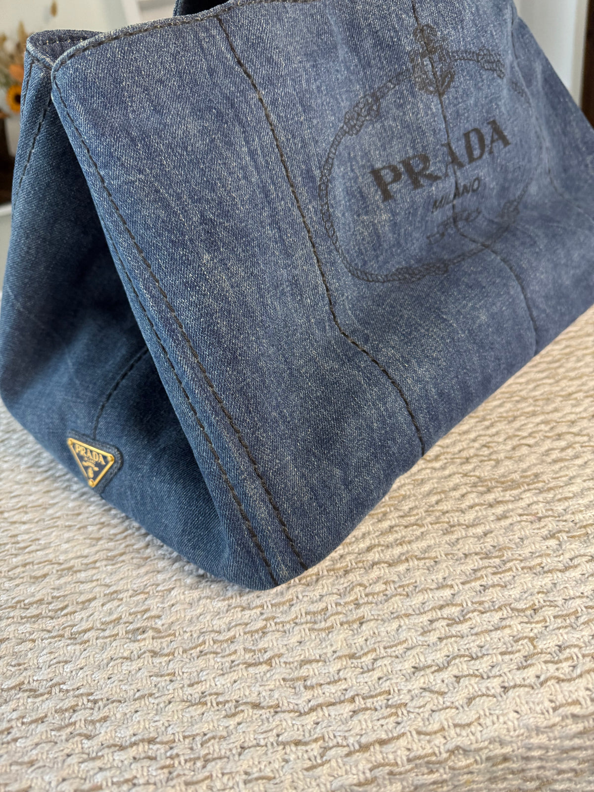 Logo Canapa Avio Denim Tote Bag