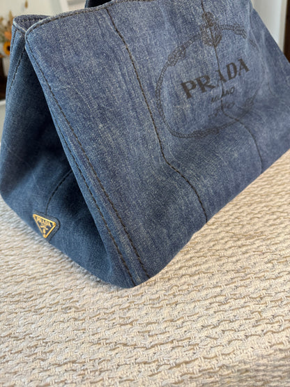 Logo Canapa Avio Denim Tote Bag