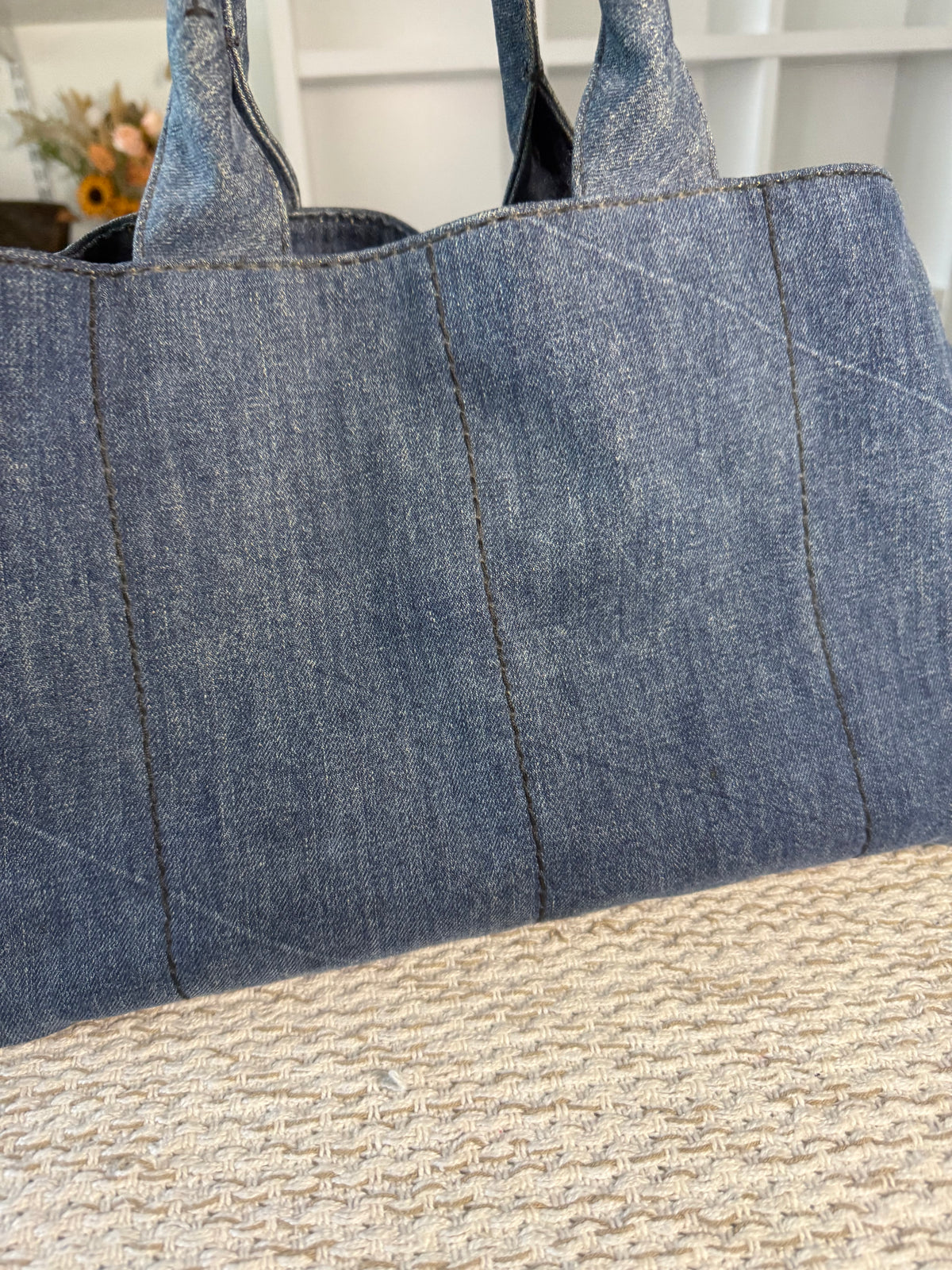 Logo Canapa Avio Denim Tote Bag