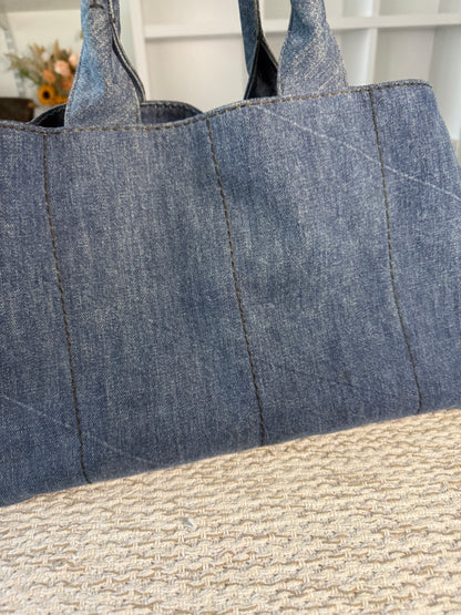 Logo Canapa Avio Denim Tote Bag