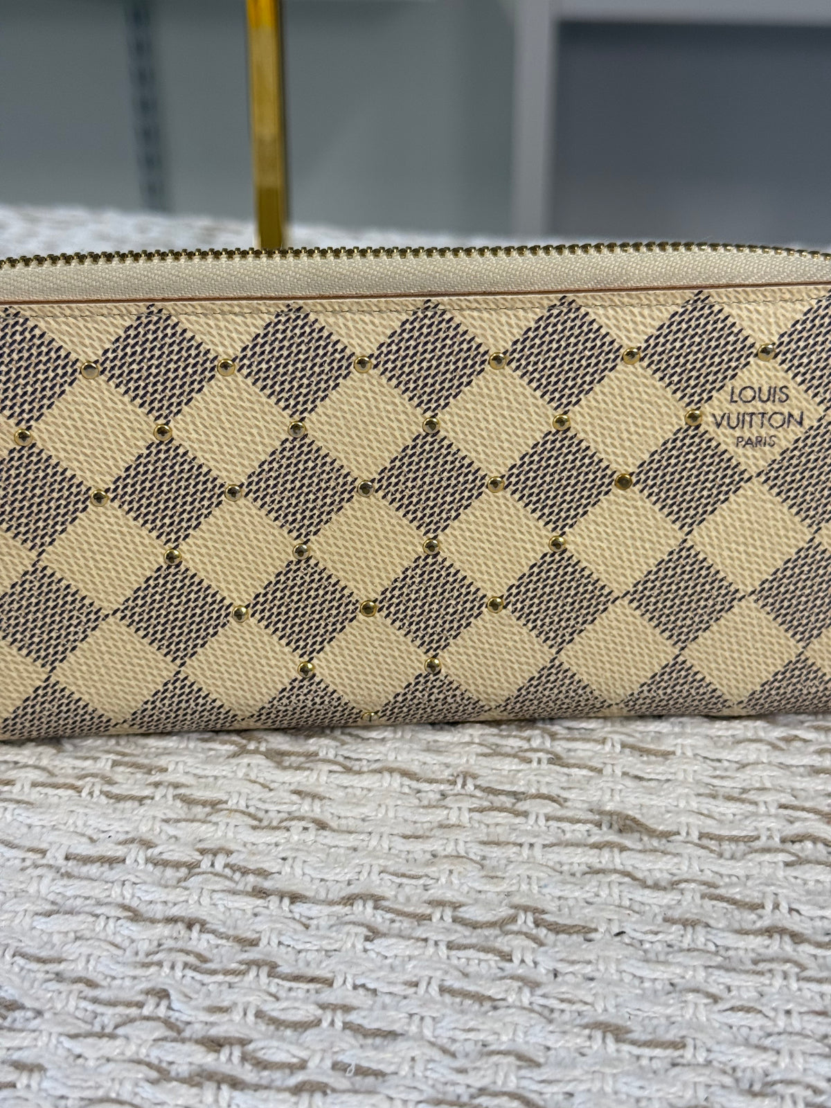 DAMIER AZUR PORTefeuille CLÉMENCE ROSE BALLERINE N61264