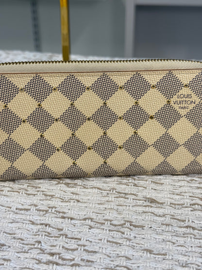 DAMIER AZUR PORTefeuille CLÉMENCE ROSE BALLERINE N61264