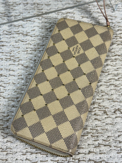DAMIER AZUR PORTefeuille CLÉMENCE ROSE BALLERINE N61264