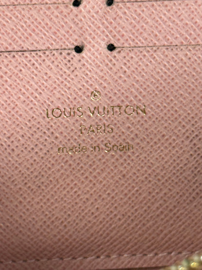 DAMIER AZUR PORTefeuille CLÉMENCE ROSE BALLERINE N61264