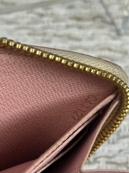 DAMIER AZUR PORTefeuille CLÉMENCE ROSE BALLERINE N61264