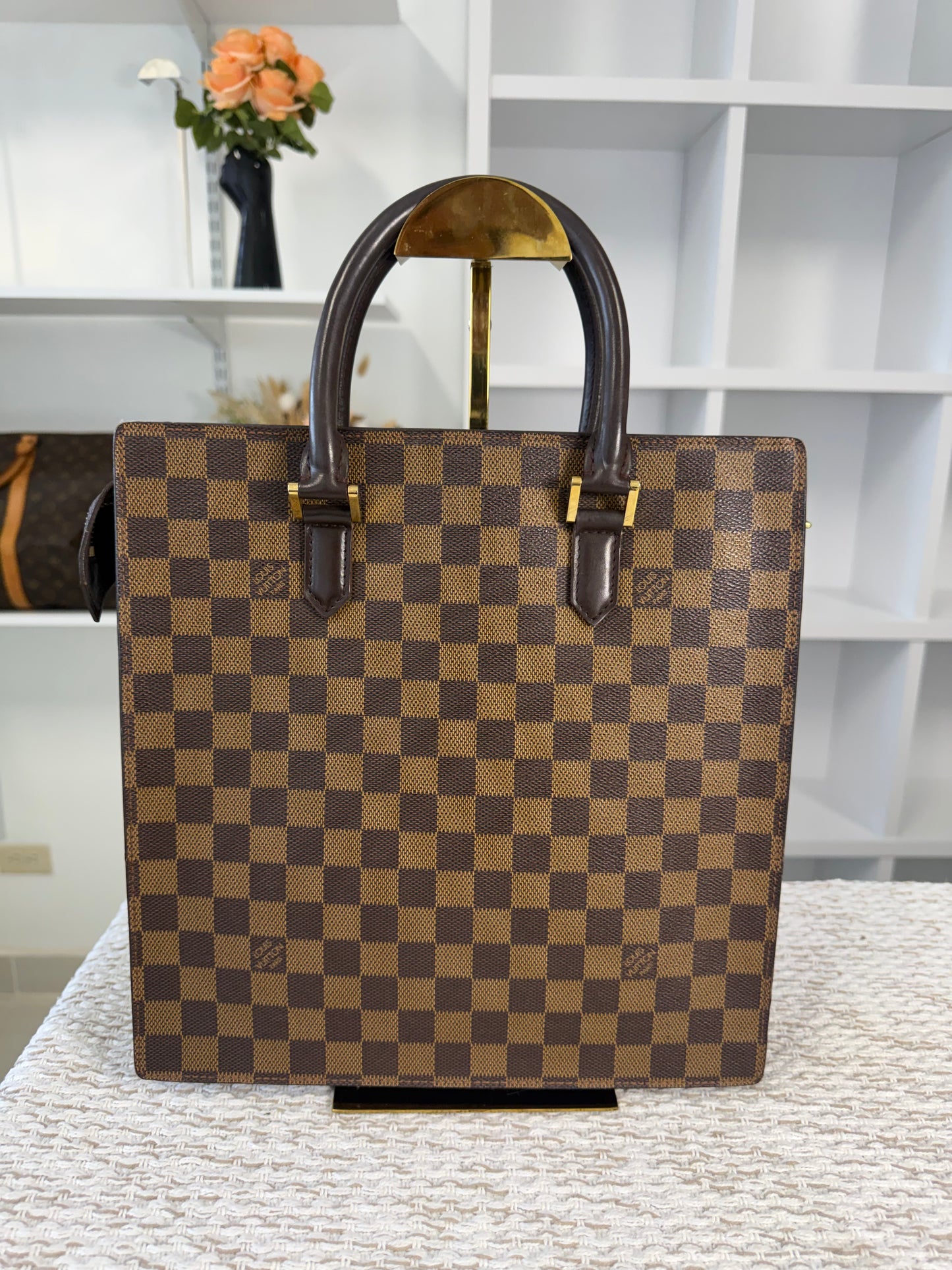 LOUIS VUITTON DAMIER CANVAS VENICE SAC PLAT BAG