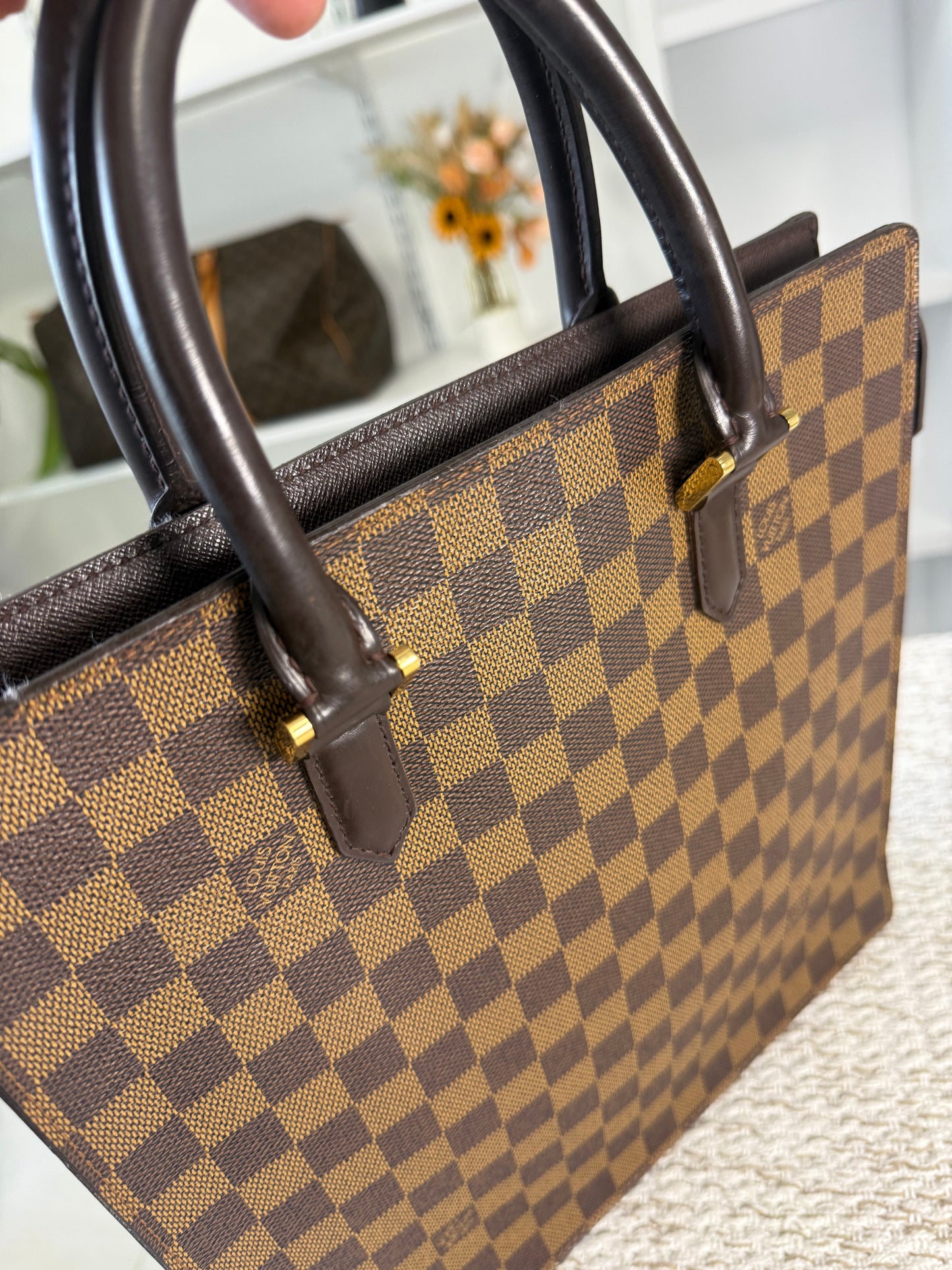 LOUIS VUITTON DAMIER CANVAS VENICE SAC PLAT BAG