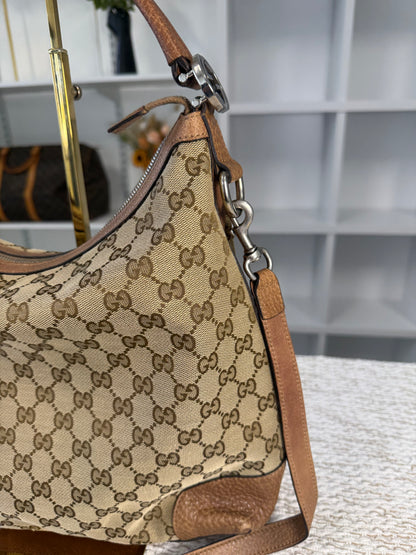 Beige/Brown GG Canvas Miss GG Original Hobo Bag
