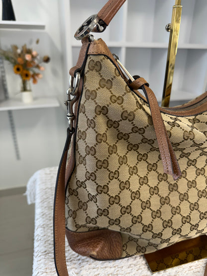 Beige/Brown GG Canvas Miss GG Original Hobo Bag