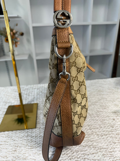 Beige/Brown GG Canvas Miss GG Original Hobo Bag