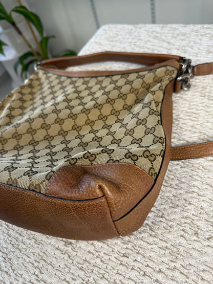 Beige/Brown GG Canvas Miss GG Original Hobo Bag