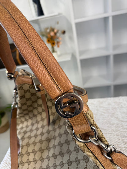 Beige/Brown GG Canvas Miss GG Original Hobo Bag