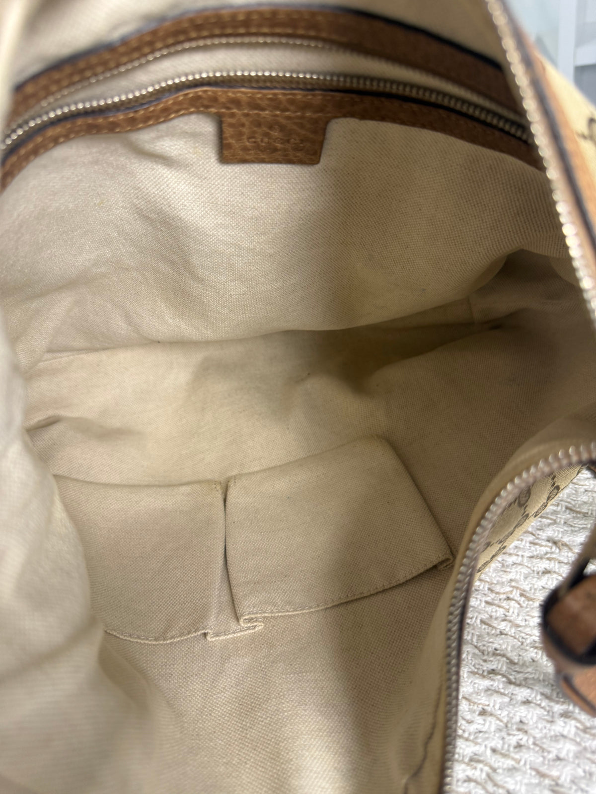 Beige/Brown GG Canvas Miss GG Original Hobo Bag