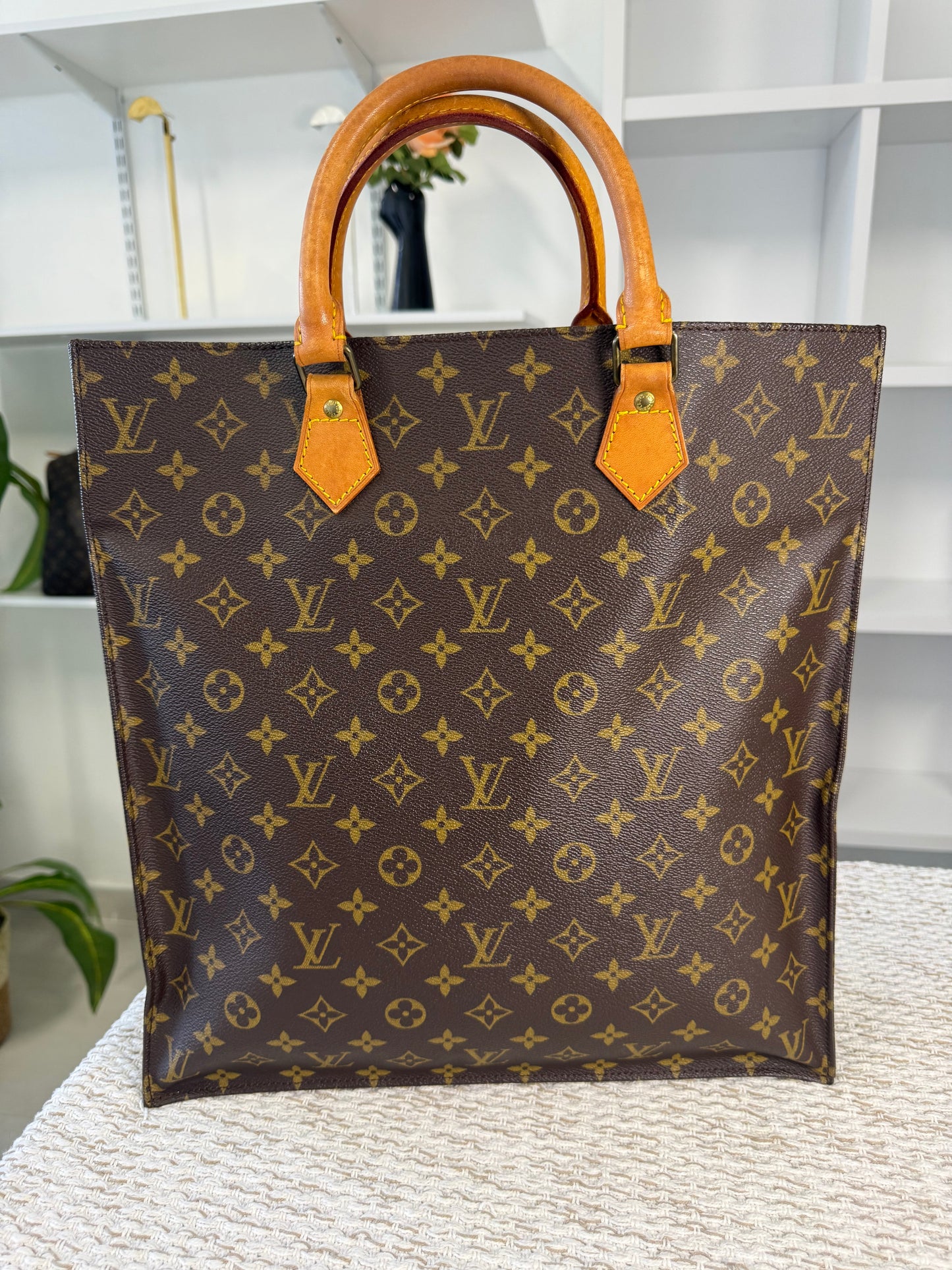 LOUIS VUITTON SAC PLAT CANVAS TOTE BAG in Monogram