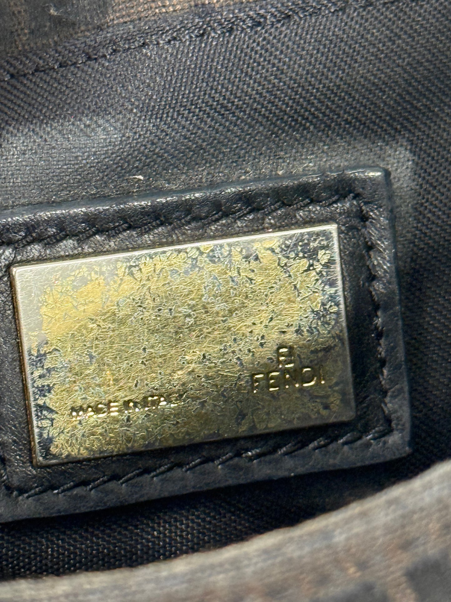 FENDI ZUCCHINO TOTE BAG BROWN FF CANVAS in Monogram