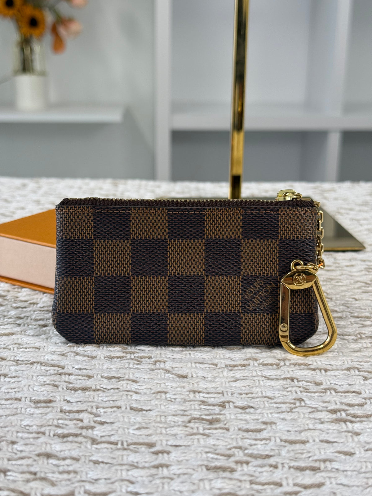 Damier Ebene Key Pouch Brown