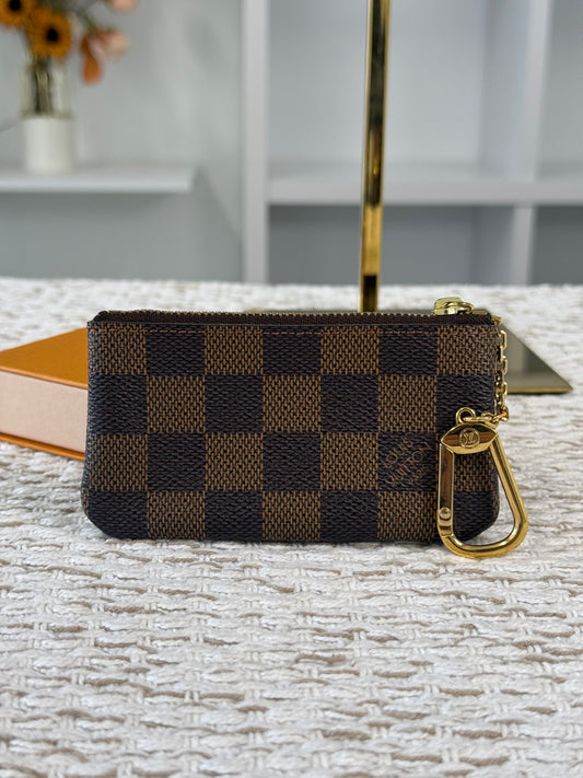 LOUIS VUITTON DAMIER EBENE KEY POUCH BROWN