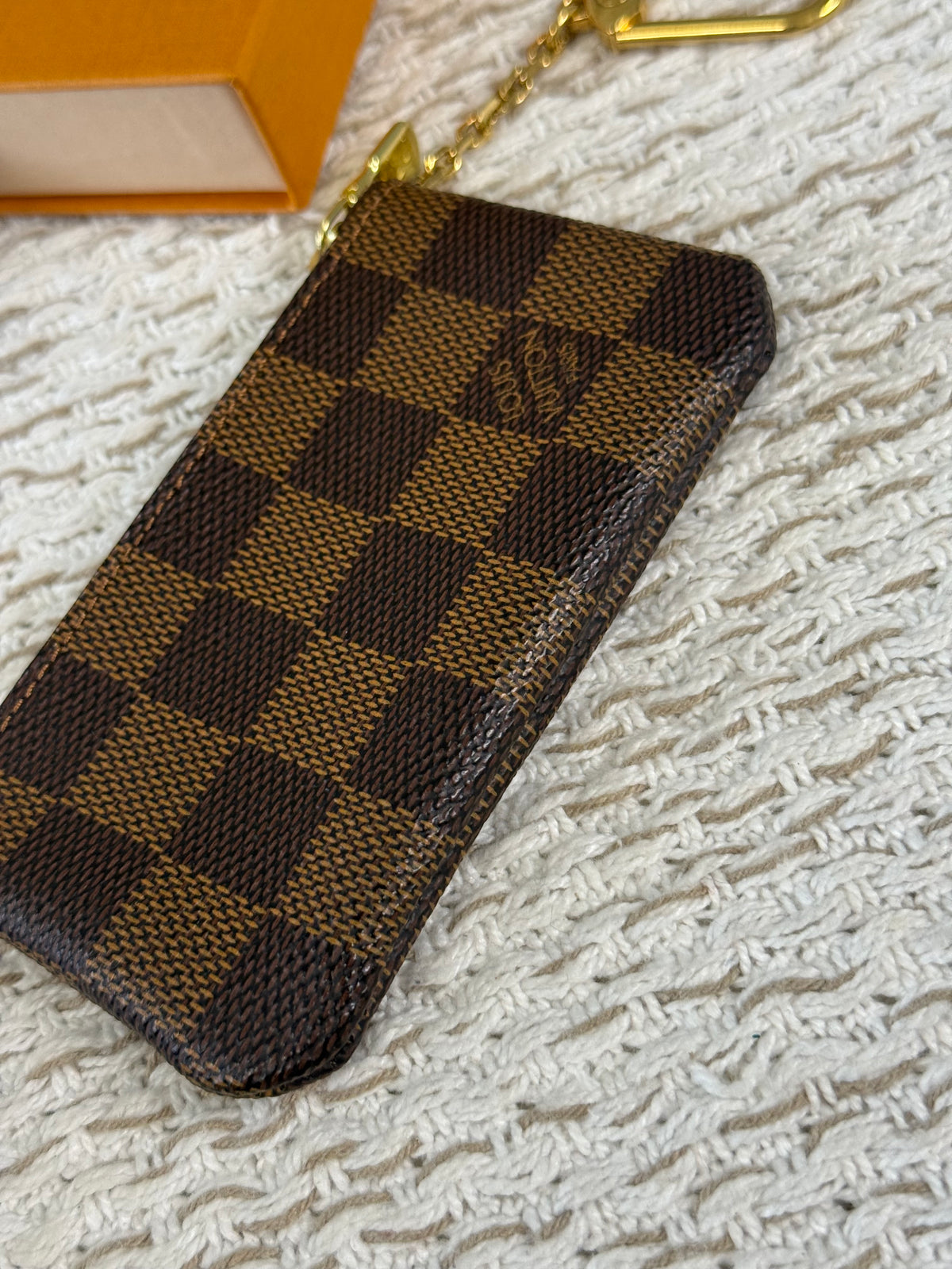 Damier Ebene Key Pouch Brown