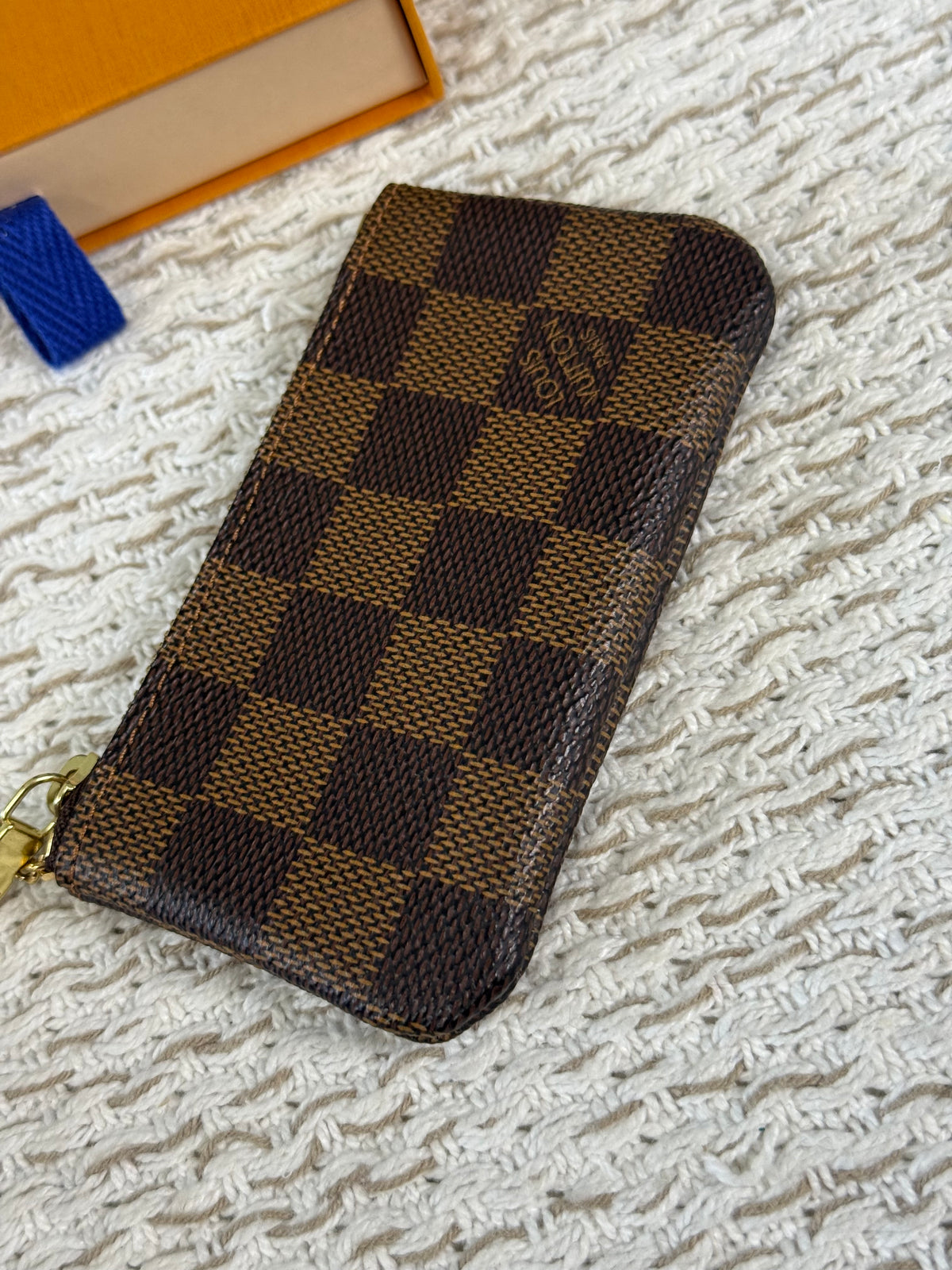 Damier Ebene Key Pouch Brown