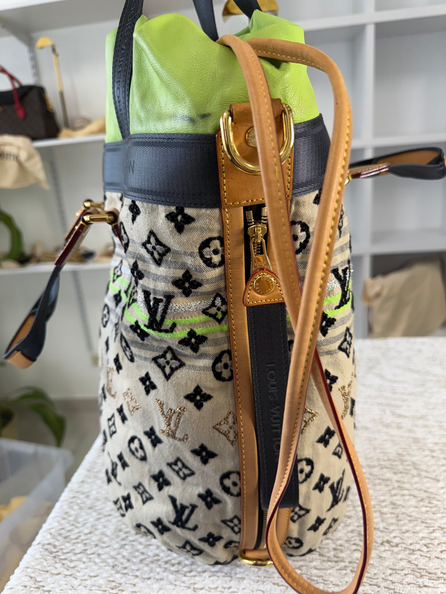 LOUIS VUITTON LIMITED EDITION 2010 BOHEMIAN GYPSY PM GREENBAG