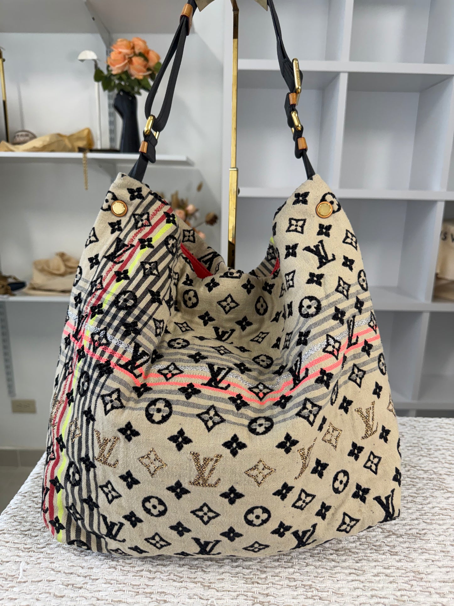 LOUIS VUITTON LIMITED EDITION ROUGE MONOGRAM CHECHE BOHEMIAN BAG