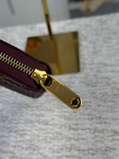 LOUIS VUITTON Zippy Wallet Damier Paillettes Red