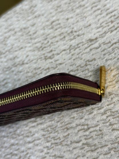 LOUIS VUITTON Zippy Wallet Damier Paillettes Red