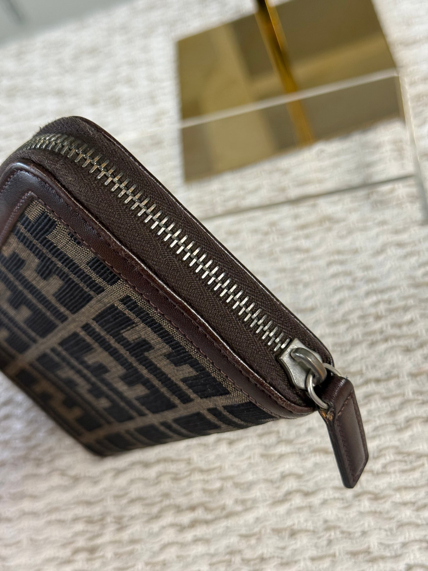 FENDI TOBACCO ZUCCA ZIP-AROUND LONG WALLET