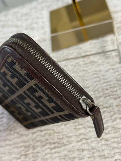 FENDI TOBACCO ZUCCA ZIP-AROUND LONG WALLET