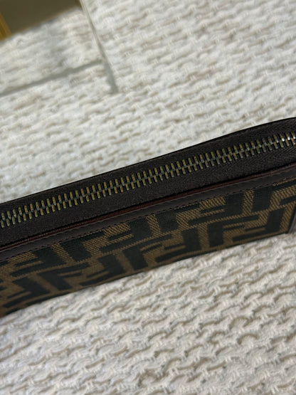 FENDI TOBACCO ZUCCA ZIP-AROUND LONG WALLET
