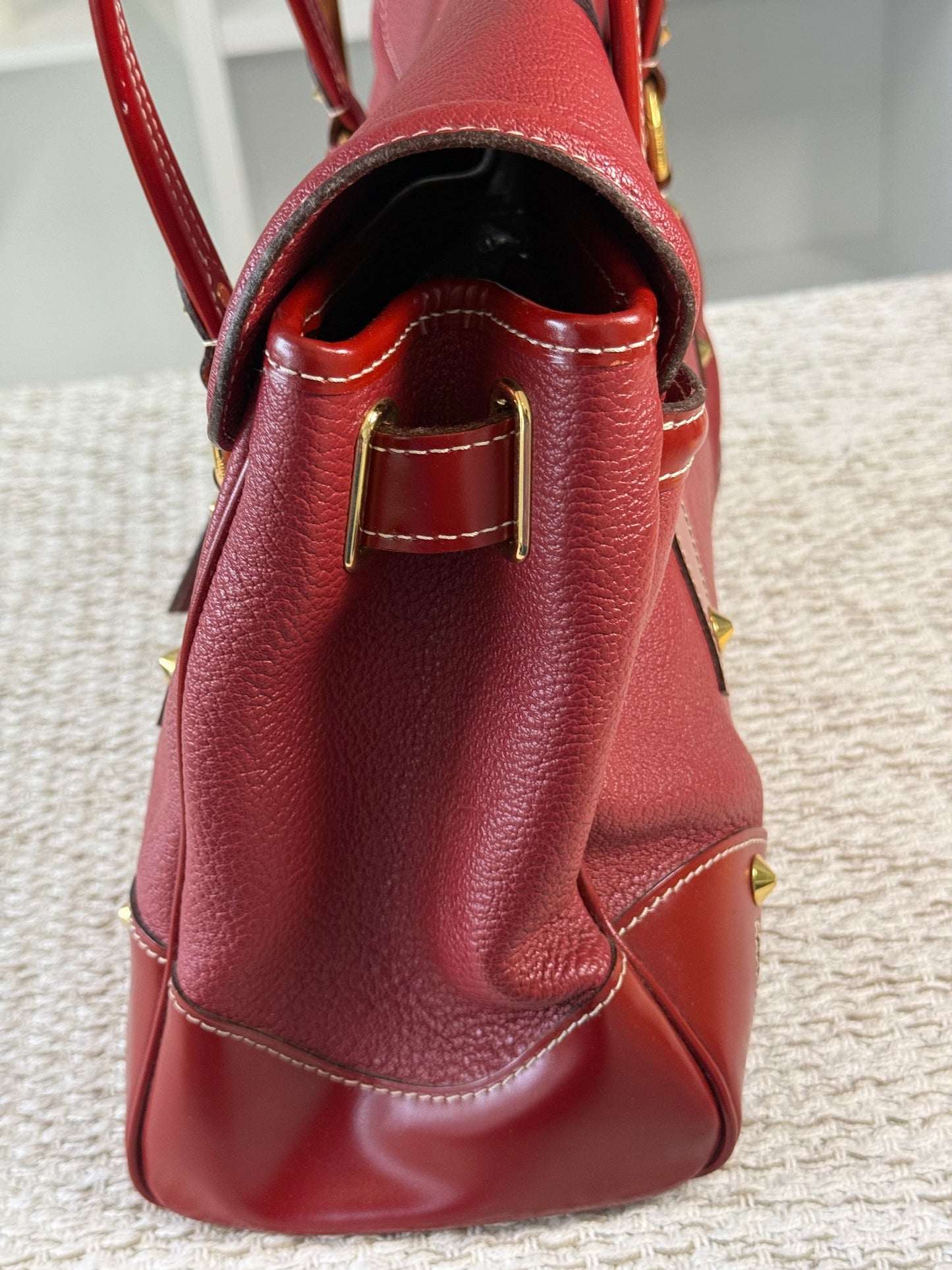 LOUIS VUITTON RED SUHALI LEATHER L’ABSOLU DE VOYAGE BAG