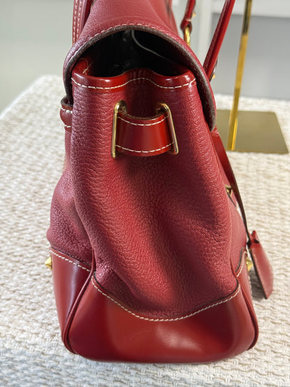 LOUIS VUITTON RED SUHALI LEATHER L’ABSOLU DE VOYAGE BAG