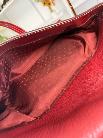 LOUIS VUITTON RED SUHALI LEATHER L’ABSOLU DE VOYAGE BAG