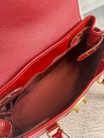 LOUIS VUITTON RED SUHALI LEATHER L’ABSOLU DE VOYAGE BAG