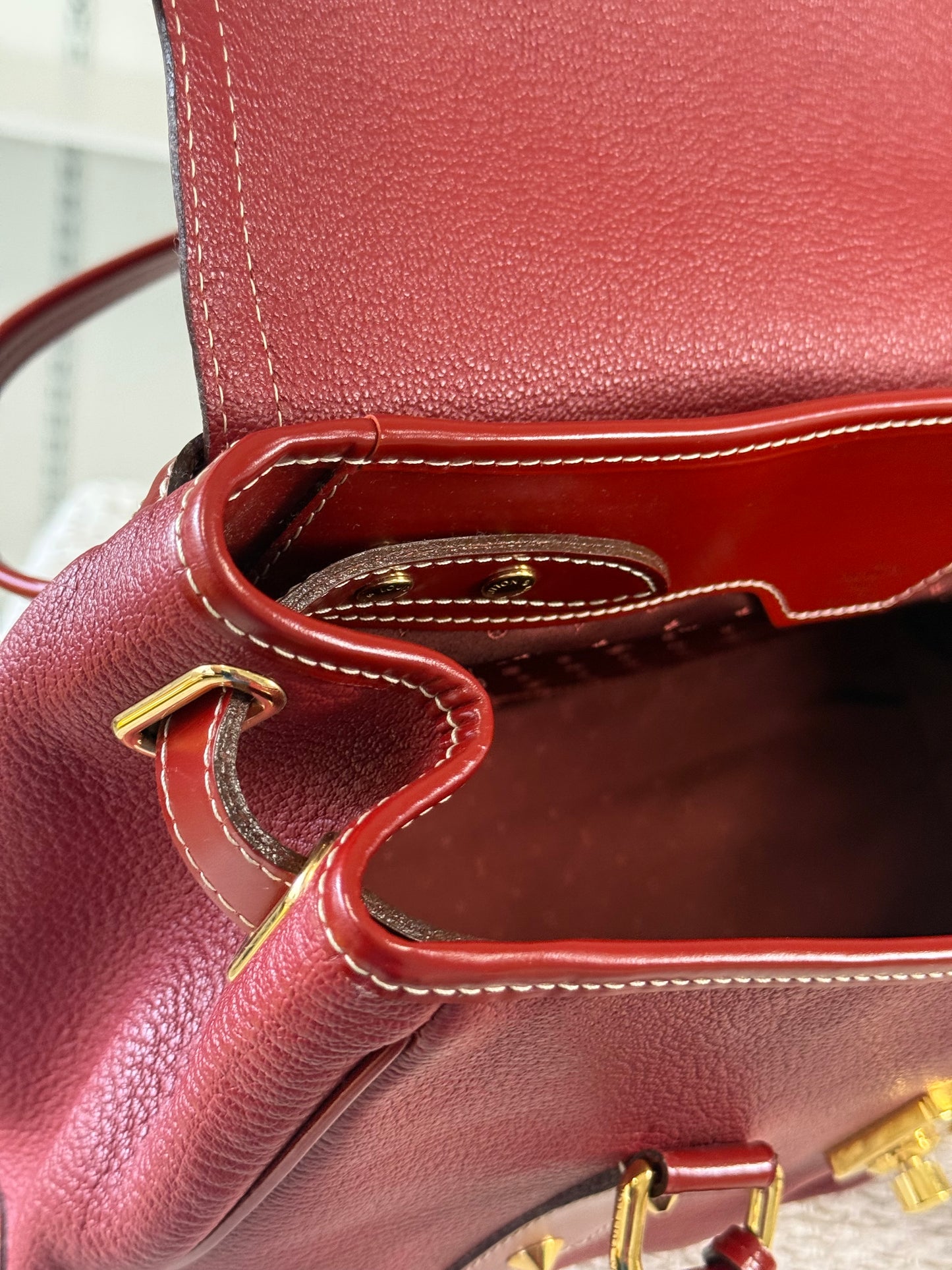 LOUIS VUITTON RED SUHALI LEATHER L’ABSOLU DE VOYAGE BAG