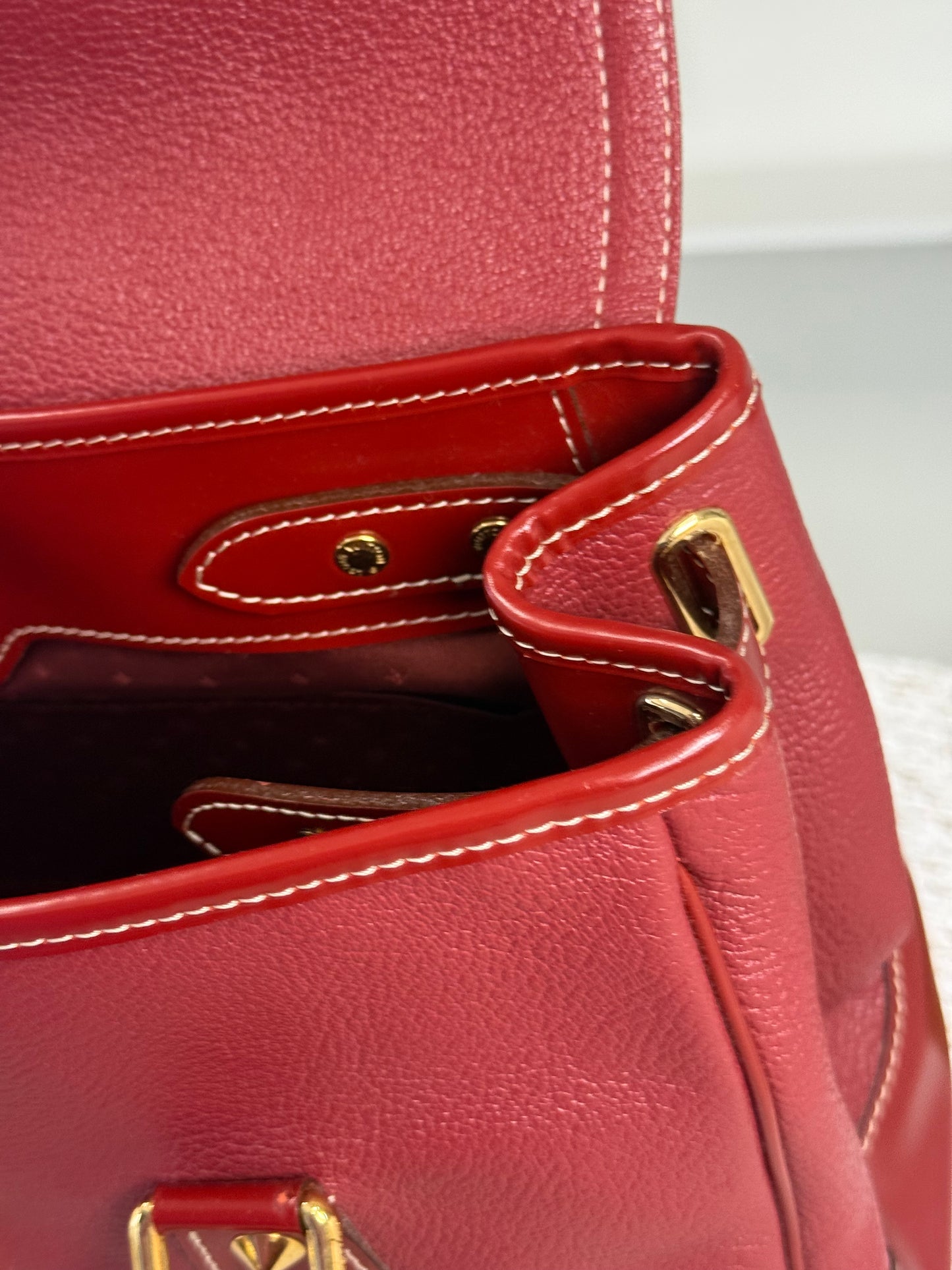 LOUIS VUITTON RED SUHALI LEATHER L’ABSOLU DE VOYAGE BAG