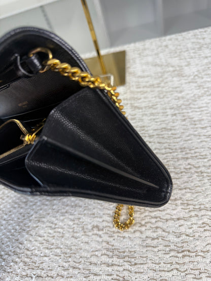 YSL SAINT LAURENT CASSANDRE ENVELOPE MEDIUM WALLET ON CHAIN GOLD-TONED HARDWARE