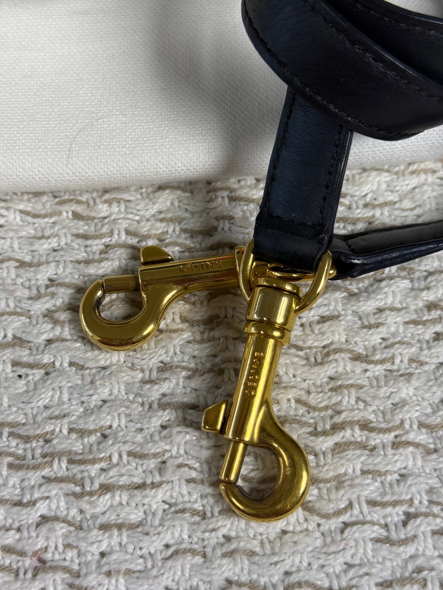 CELINE TRAPEZE BAG IN MULTICOLOR CANVAS AND LEATHER