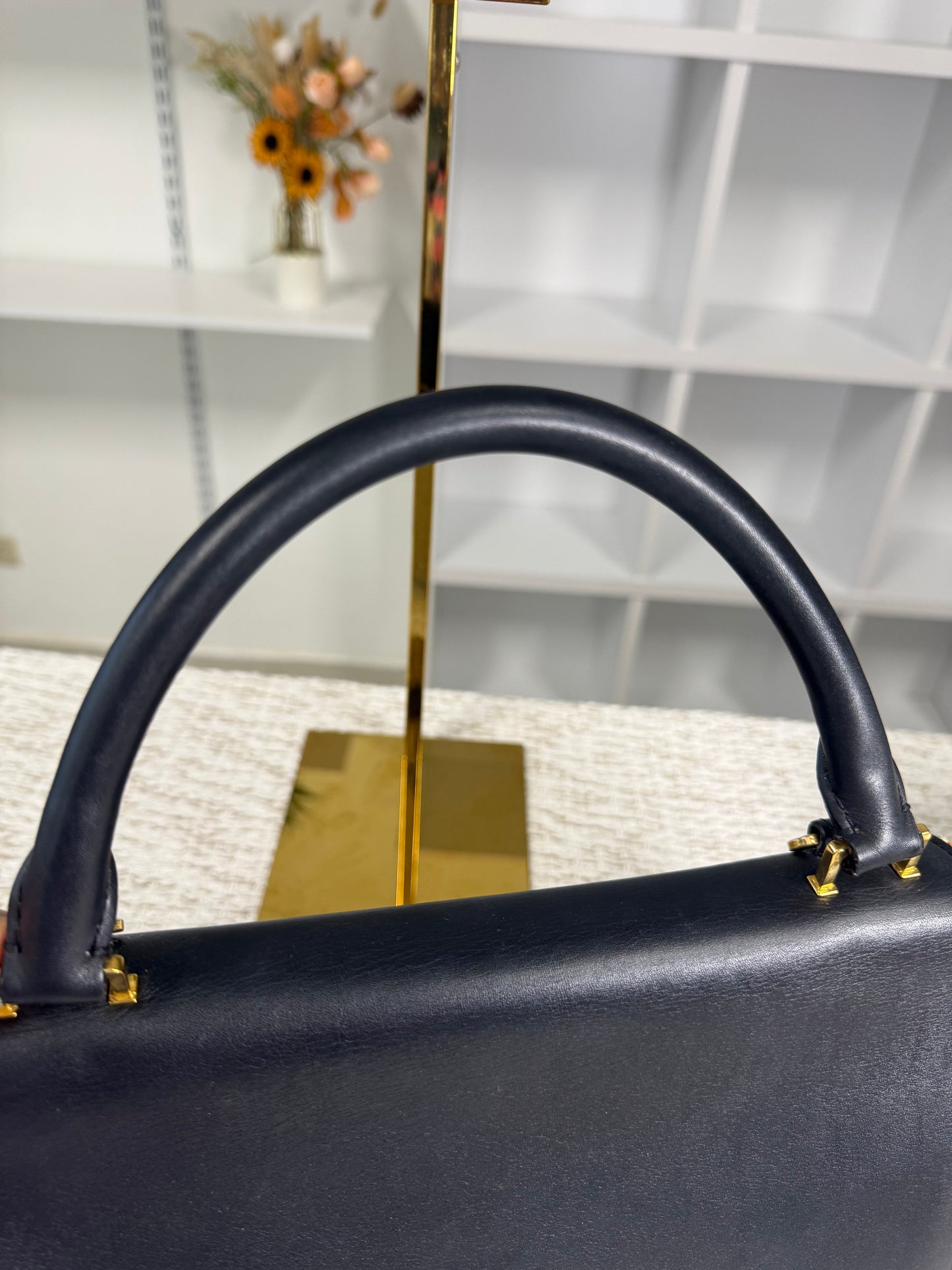 CELINE TRAPEZE BAG IN MULTICOLOR CANVAS AND LEATHER