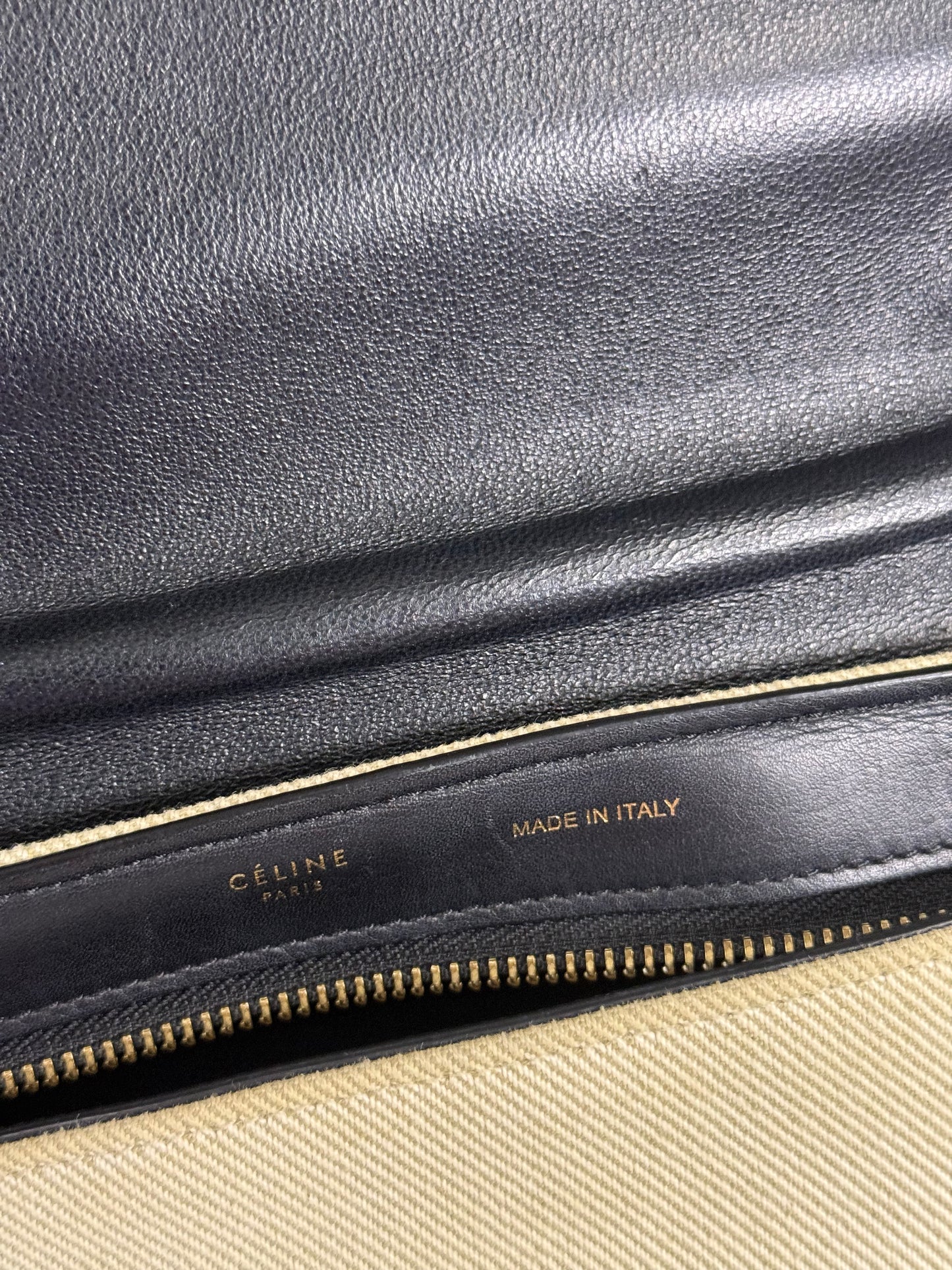 CELINE TRAPEZE BAG IN MULTICOLOR CANVAS AND LEATHER