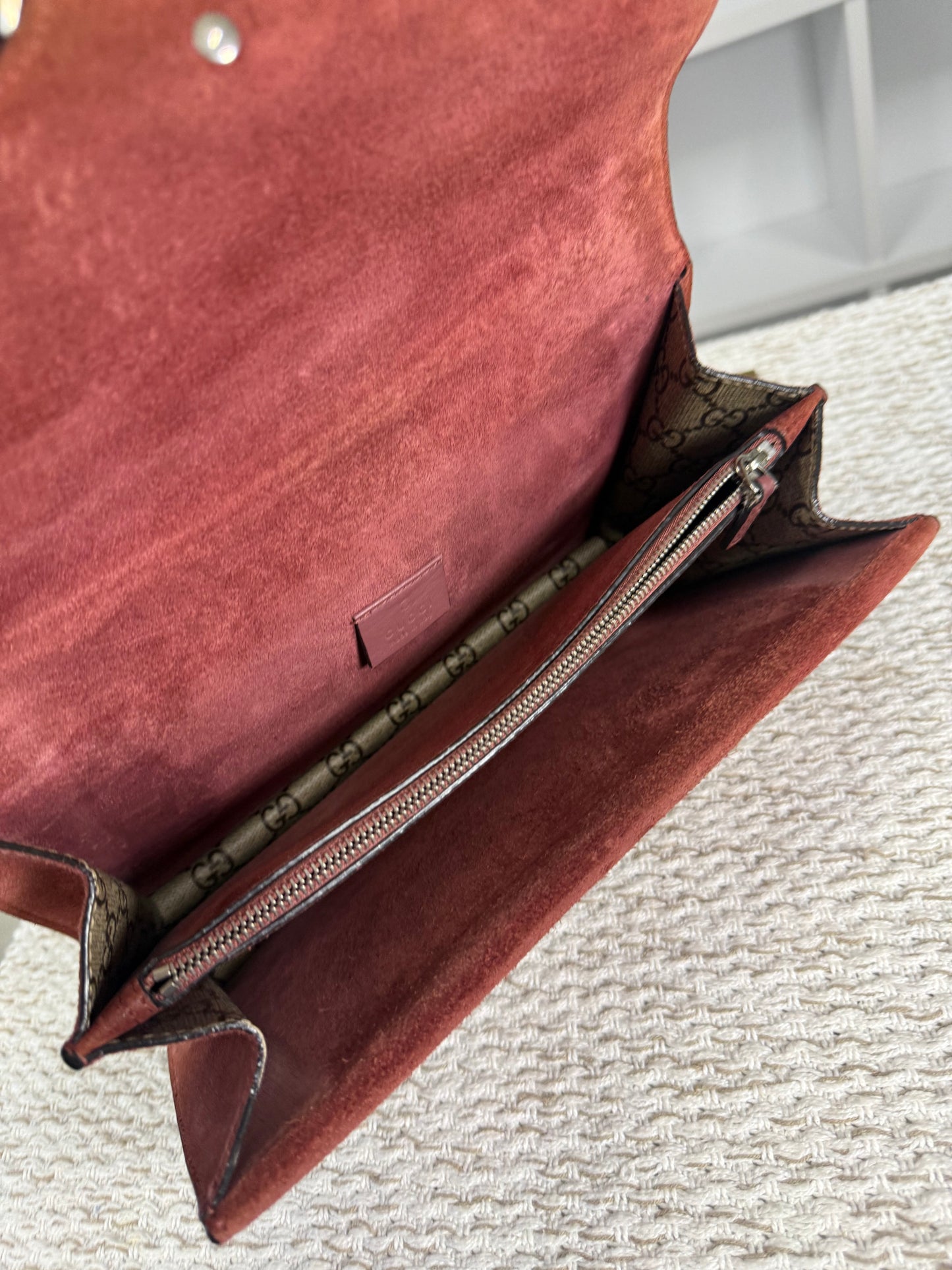 GUCCI BEIGE/PINK GG SUPREME BLOOMS COATED CANVAS SMALL DIONYSUS SHOULDER BAG