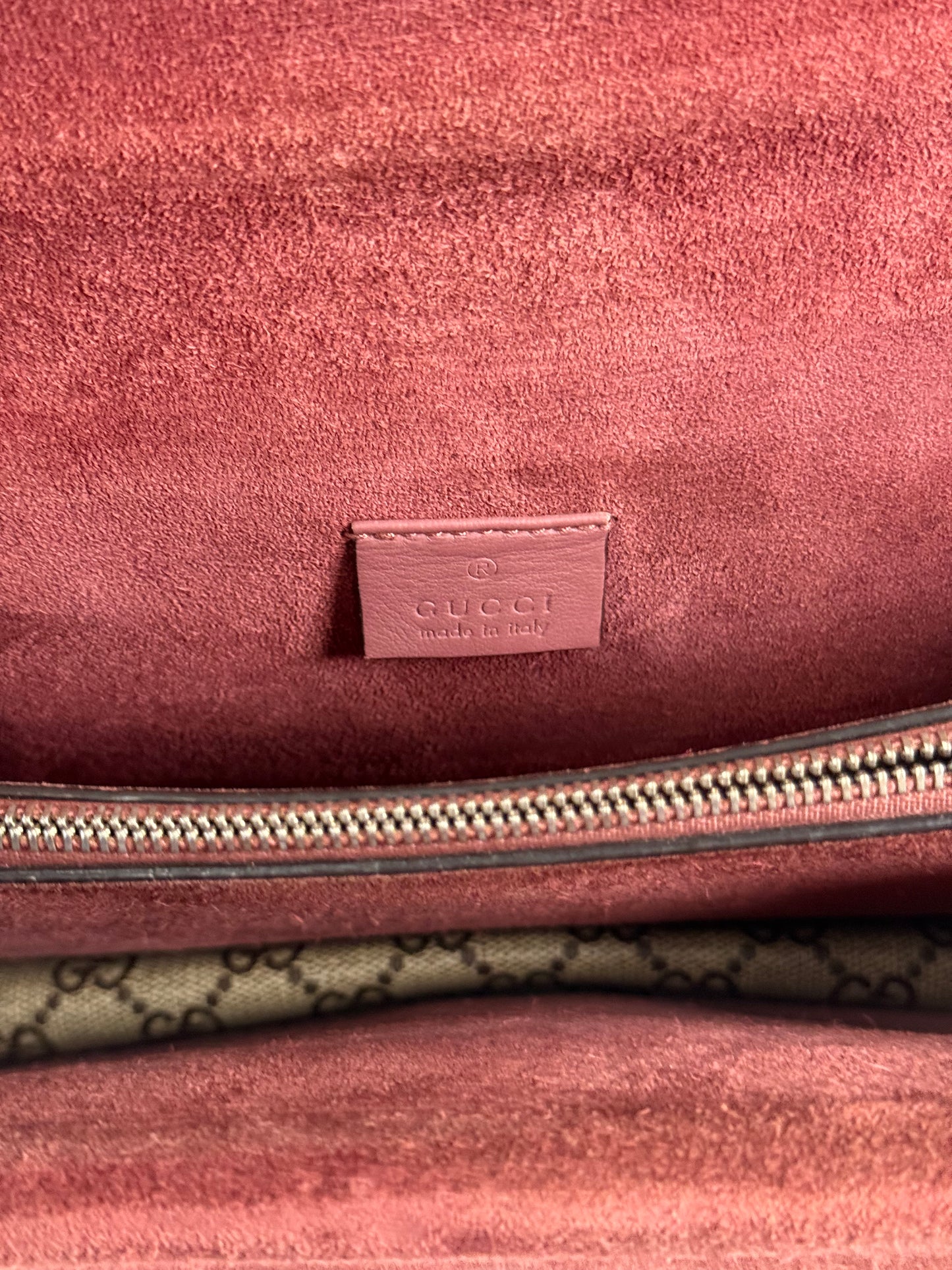 GUCCI BEIGE/PINK GG SUPREME BLOOMS COATED CANVAS SMALL DIONYSUS SHOULDER BAG